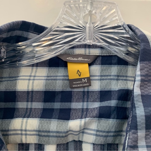 Eddie Bauer Plaid Flannel Button Up Long Sleeve Sweat Wicking Quick Dry Top - Picture 6 of 11